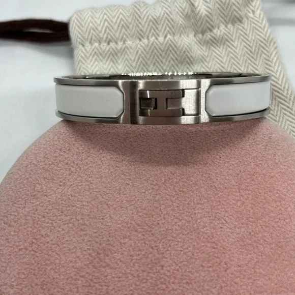 HERMES Jet bracelet size T5 blanc mat men - Picture 1 of 4